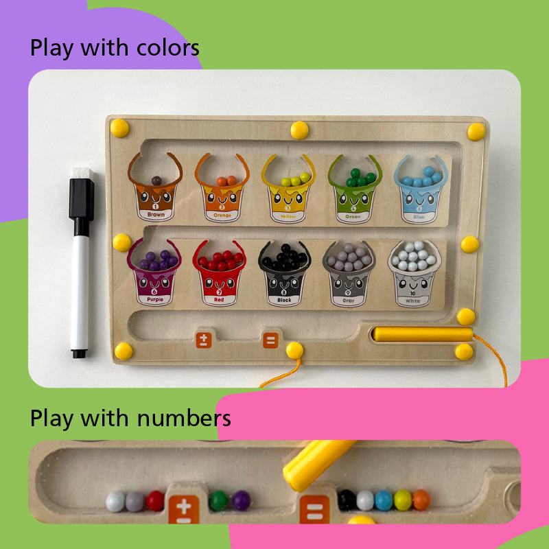 2-in-1 ColorCount Labyrinth + Drawing Board – Focus, Count & Create Montessori Toy