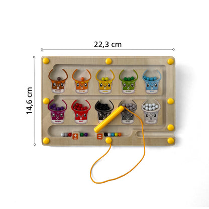 2-in-1 ColorCount Labyrinth + Drawing Board – Focus, Count & Create Montessori Toy