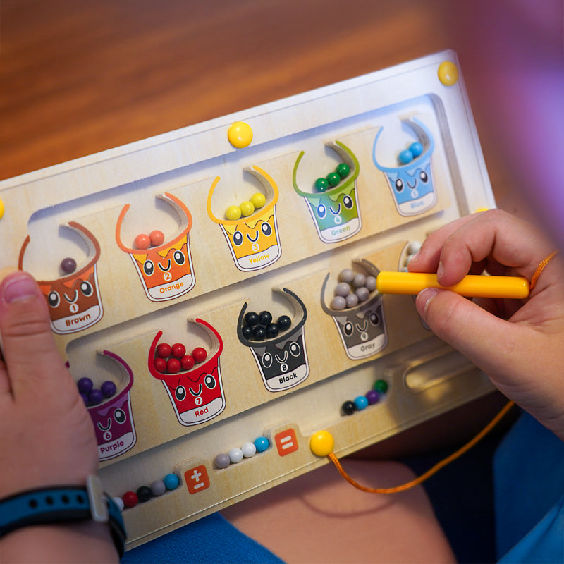 2-in-1 ColorCount Labyrinth + Drawing Board – Focus, Count & Create Montessori Toy